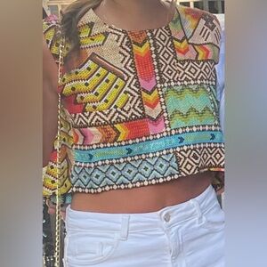 FARM Rio Banana Scarves Crop Top